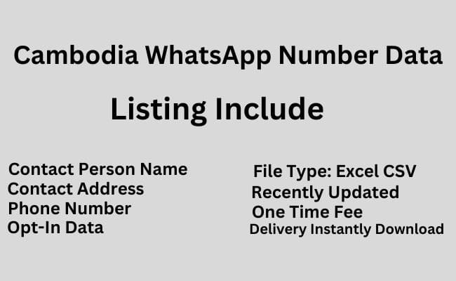 柬埔寨 WhatsApp 号码数据