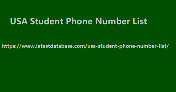 USA Student Phone Number List