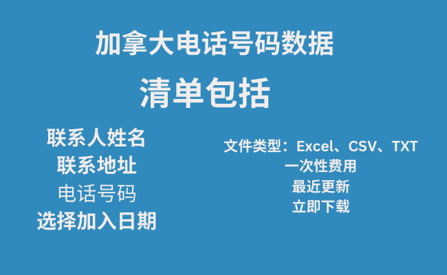 加拿大电话号码数据​