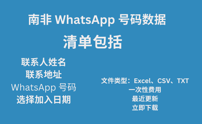 南非 WhatsApp 号码数据​