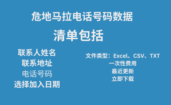 危地马拉电话号码数据