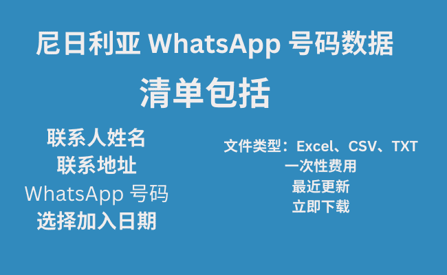 尼日利亚 WhatsApp 号码数据