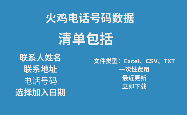 火鸡电话号码数据​